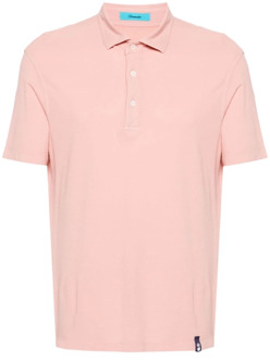 Peach Pink Polo Shirt Drumohr , Pink , Heren - L,M