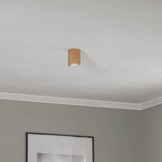 Peach Puff plafondlamp kubus hoogte 10cm licht hout