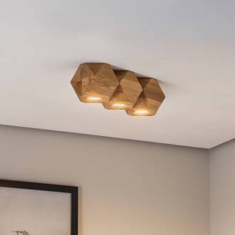 Peach Puff plafondlamp polyeder 3-lamp licht hout