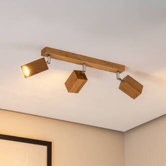 Peach Puff plafondspot kubus 3-lamps licht hout