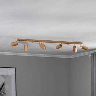 Peach Puff plafondspot oktagon 6-lamps licht hout