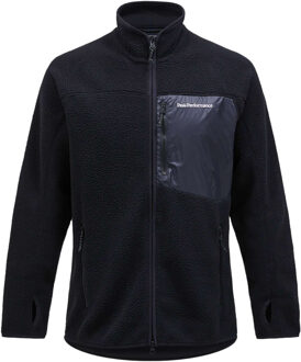 Peak Performance M. pile zip jacket black Zwart - XL