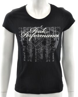 Peak Performance Wmns Graphic Tee - Zwart Dames Shirt - XS