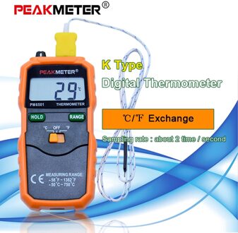 PEAKMETER PM6501 Professionele Lcd-scherm Draadloze K Digitale Thermometer Temperatuur Meter Thermokoppel W/Data Hold/Logging