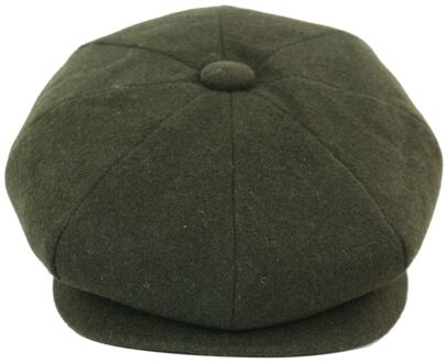 Peaky Blinders krantenjongenshoed voor heren met 8 panelen Olijf