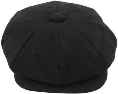 Peaky Blinders krantenjongenshoed voor heren met 8 panelen Zwart