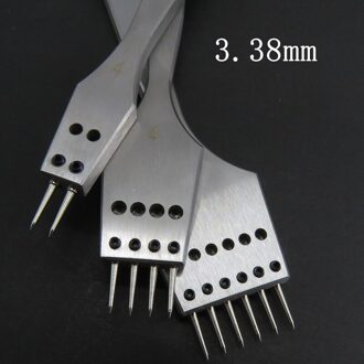 Peakzon Punch Leathercraft Beitel Leer Tool 3.0/3.38/3.85/4Mm Scherpe Hoofd Vervangbare Prikken Iron Verwijderbare ronde Gat 3.38mm