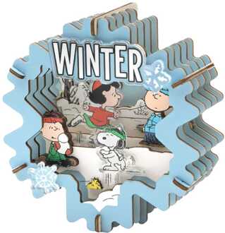 Peanuts Puremind Model Kit Wooden Theater Winter Wonderland