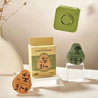 Pear-Shaped Powder Puff Set with Case Puff Set (2pcs & Case)