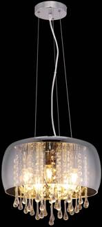 Pearl Hanglamp d:35cm met smoke glas & kristallen - Modern - Globo - 2 jaar garantie