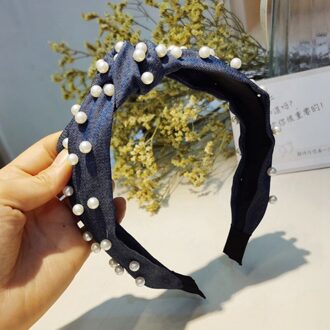 Pearl Hoofdbanden Voor Vrouwen Dames Solid Bow Knoop Kralen Haarband Zoete Elastische Vrouwen Haar Hoofd Hoepel Meisjes Haar Hoofdband NB