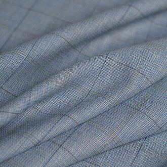 Pearlsilk Lichtblauw Stof Klassieke Plaid Garen Kamgaren Kledingstuk Materialen Suits Jacket Diy Kleding Stoffen