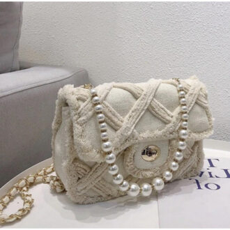 Pearly tas | met twee ceinturen - maat One size Beige