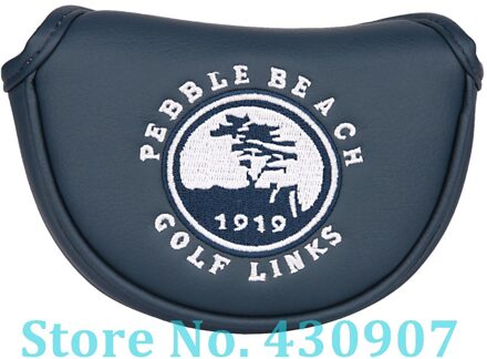 Pebble Beach Golf Mid Mallet Cover Kleine Mallet Putter Club Head Cover Met Magnetische Sluiting blauw