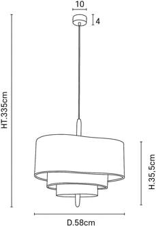 Pebble hanglamp van textiel crème Ø 58 cm