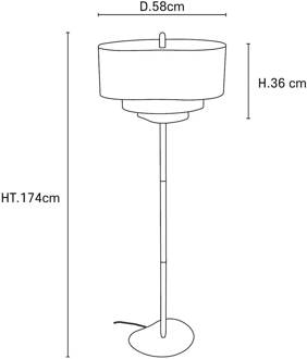 Pebble textiel vloerlamp, crème