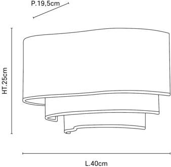 Pebble textiel wandlamp, crème