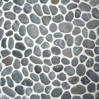 Pebblestone mozaiek 29,4x29,4 cm prijs is per vel, antraciet