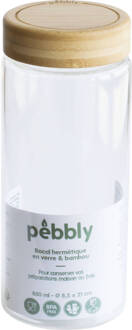 Pebbly Voorraadpot, Bamboe, Rond, 850 ML - Pebbly Transparant