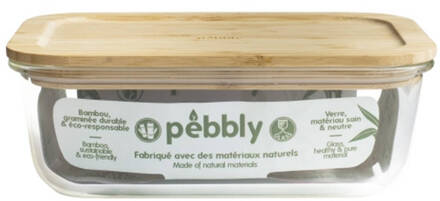 Pebbly Voorraadpot met Deksel, Rechthoekig, 1.8 L - Pebbly Transparant