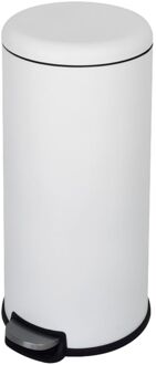 Pedaalemmer Casual - Staal - Wit - Diameter35.5x63.5cm - 28l