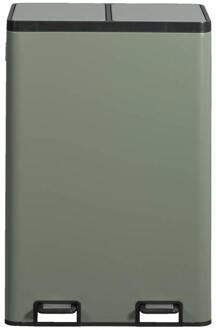 Pedaalemmer Duo - - 60 Liter - Metaal - Groen - 46.9x71.5x35.7 Cm