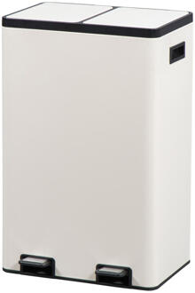 Pedaalemmer Duo - 60L - Metaal - Beige - 35.7x46.9x71.5 Cm