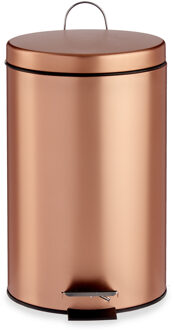 Pedaalemmer - koperkleurig - 12 l - 40 cm - metaal - Pedaalemmers Bruin