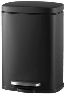 Pedaalemmer Prullenbak Paco - / - 5 Liter - 30 Cm - Metaal - Zwart - 18.5x21.5x30 Cm