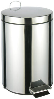 Pedaalemmer - RVS - 12 l - 40 cm - pedaalemmers/vuilnisbakken