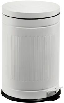 Pedaalemmer - Staal - Mat Wit - 32x32x47cm - 20l