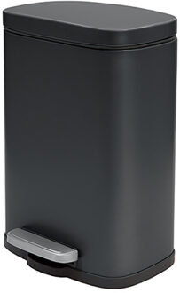 Pedaalemmer Venice - zwart - 5L - metaal -21x30cm- soft-close - Pedaalemmers