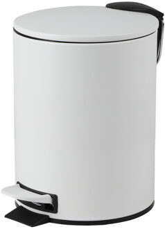 Pedaalemmer - wit - 3L - metaal - 17x23 cm - soft-close