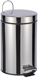 Pedaalemmer - zilver - 23 cm - 3 liter - RVS - vuilnisbak