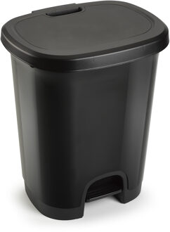 Pedaalemmer - zwart - 18 liter - 33x28x40 cm - kunststof - prullenbak