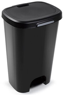 Pedaalemmer - zwart - 50L - prullenbak - 41 x 36 x 63,5 cm