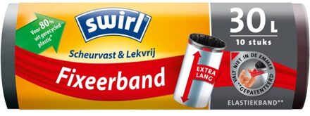 Pedaalemmerzak Met Elastische Fixeerband XL 30L Rol A 10 Zakken 470x780mm zwart