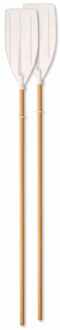 Peddel met houten steel 130cm wit
