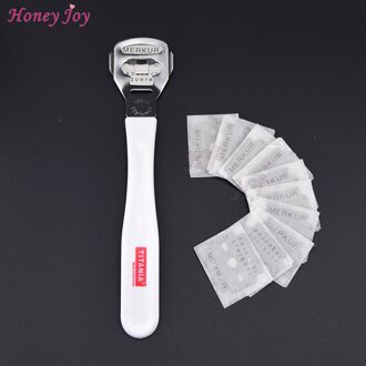 Pedicure Care Set Voet Dode Huid Schraper Remover Voet Hard Tough Skin Eelt Rasp Bestand Kit + 10 Stuks Bladen