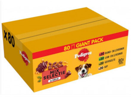 Pedigree Adult Selection in gelei multipack natvoer hond (100 g) 2 verpakkingen (160 x 100 g)