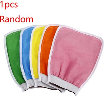 Peeling Exfoliërende Handschoenen Douche Body Borstel Vingers Badhanddoek Peeling Mitt Body Scrub Handschoenen Bad Spons Spa Schuim Douche 1stk Random1