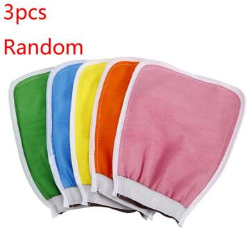 Peeling Exfoliërende Handschoenen Douche Body Borstel Vingers Badhanddoek Peeling Mitt Body Scrub Handschoenen Bad Spons Spa Schuim Douche 3stk Random3