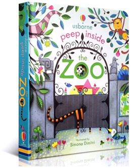 Peep Inside The Zoo Animal English Educational 3D Flap Picture Books Baby Children Reading Book