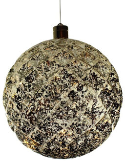 peha 1x Grote gouden verlichte decoratie kerstballen 20 cm Goudkleurig