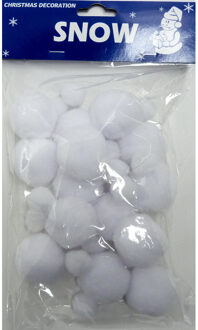 peha 1x Sneeuwballen slingers 150 cm sneeuwversiering Wit