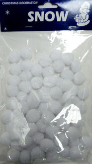 peha 80x Kunst sneeuwballen/sneeuwballetjes 2 cm