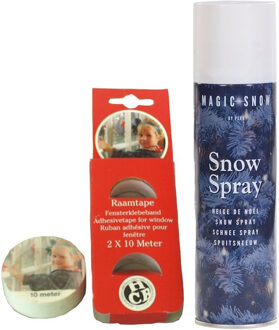 peha Busje Spuitsneeuw - sneeuwspray - 150 ml - incl. raamtape 2 stuks - Decoratiesneeuw Wit