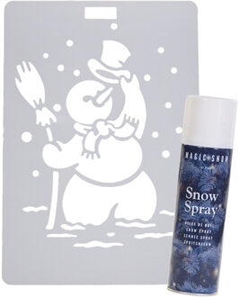peha Kerst raamsjabloon sneeuwpop - vel 21 x 30 cm - incl. sneeuwspray 150 ml