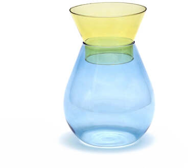 Peleg Design Twotone Vase - Blue Blauw, Geel