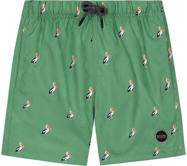 Pelican Zwemshort Jongens groen - wit - zwart - oranje - 122/128